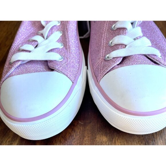 Pink Glitter Canvas Sneakers Womens Size 11 Shoes With White Laces Size 11 US - Picture 8 of 14